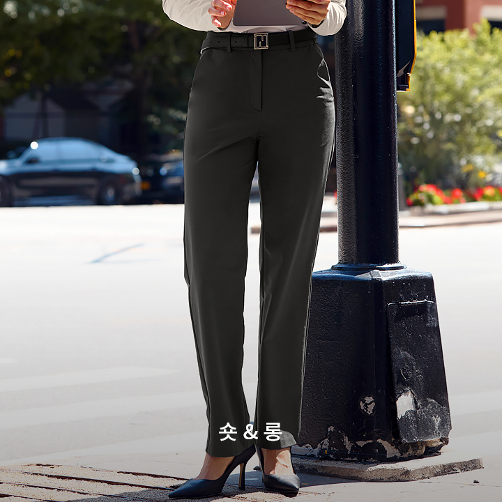 XTFPT02J3 XTFPT04J3 Magic Banding Women's Twill Fluffy Slacks Odyssey Charcoal Bottom