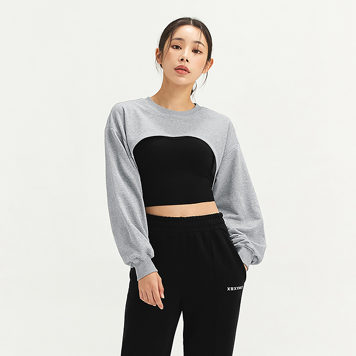 XA5371G Melange Gray Top