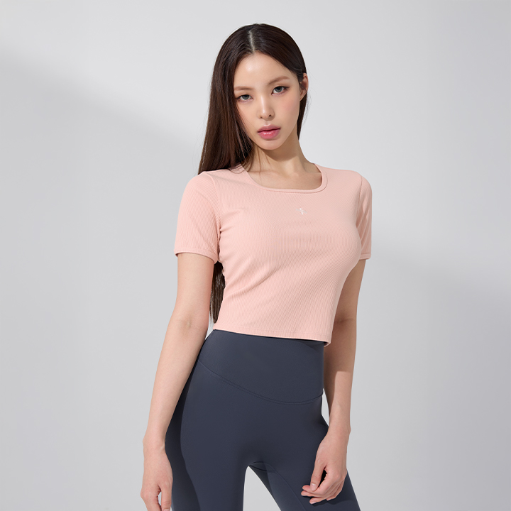 XFK3TS1103 Soft Lip Crop Short Ballerina Pink TOP