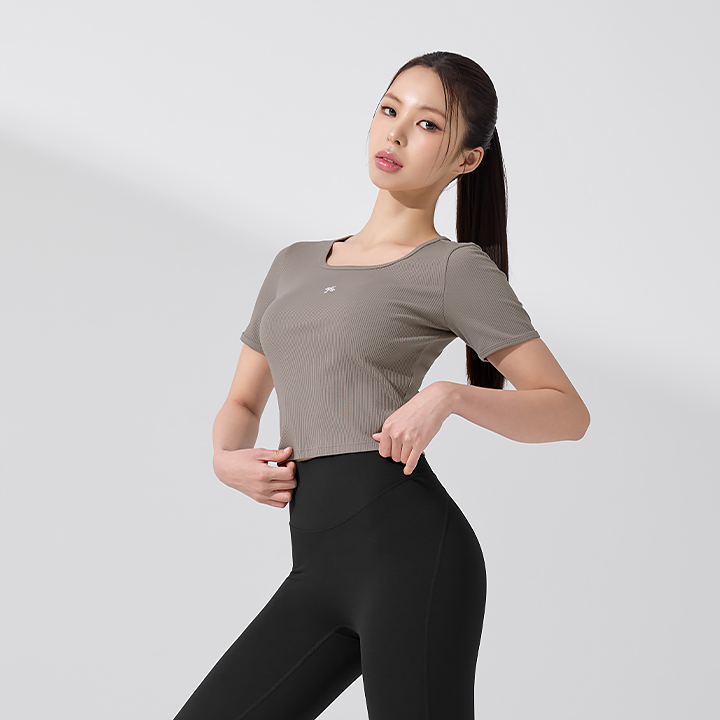 XFK3TS1103 Soft Lip Crop Short Gracie Brown TOP