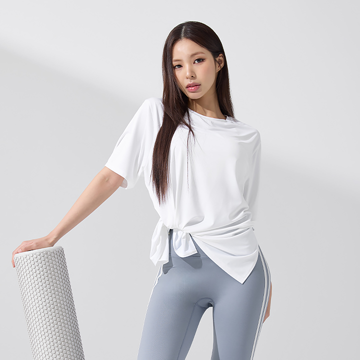 XFK3TS1002 Icefeather Light Loose-Fit Short Sleeve Ivory TOP