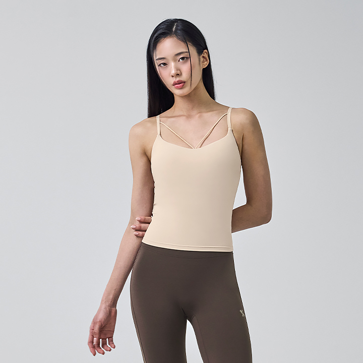 XFK3BL1510 Black Label Signature Power Rise String Tank Top Sweet Cream TOP
