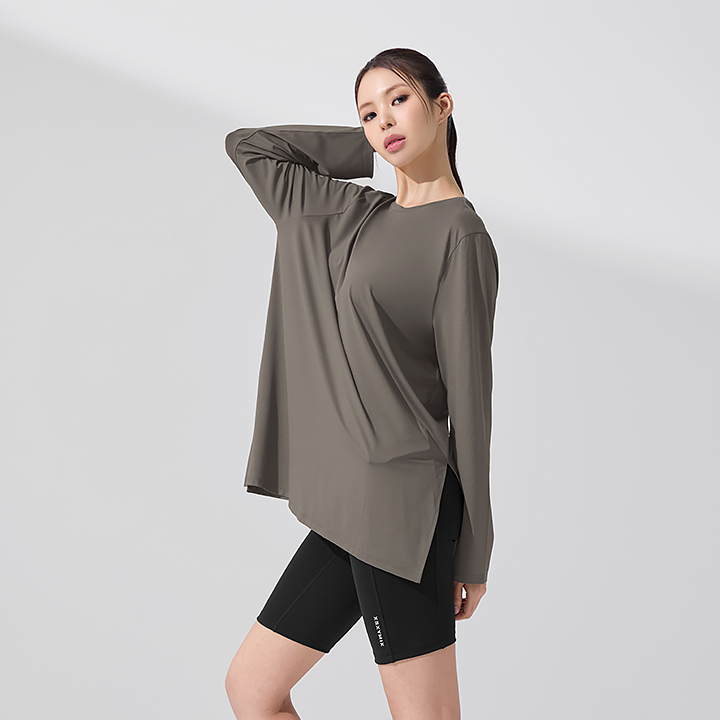 XFK3TL1005 Ice Feather light loose fit Long Desert Taupe TOP