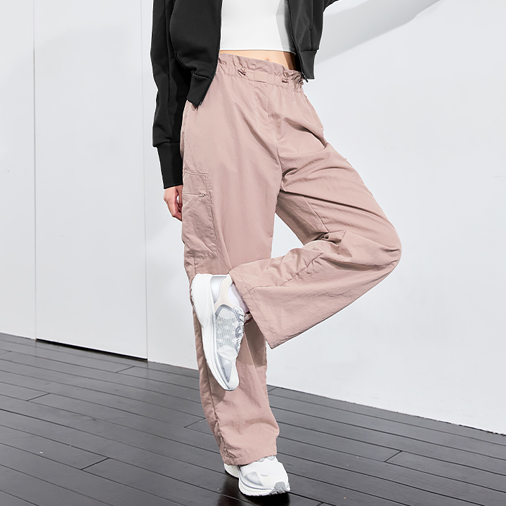 XFK3PT1104 Woven string Cargo Wide Pants Wind Rose BOTTOM