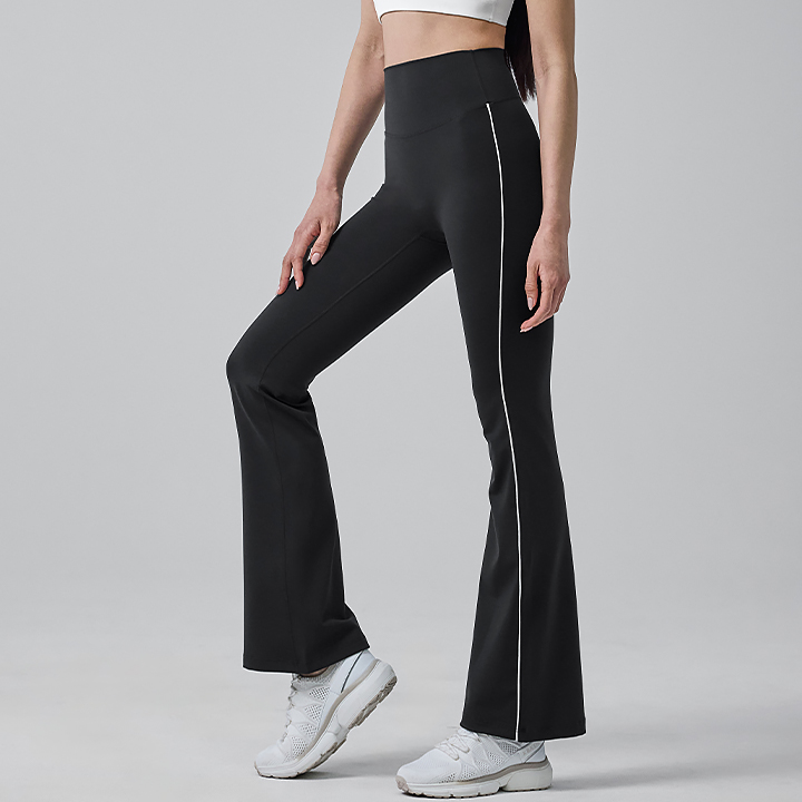 XFK3LL1503 Comfort Fine Piping Boots Cut Leggings Black BOTTOM