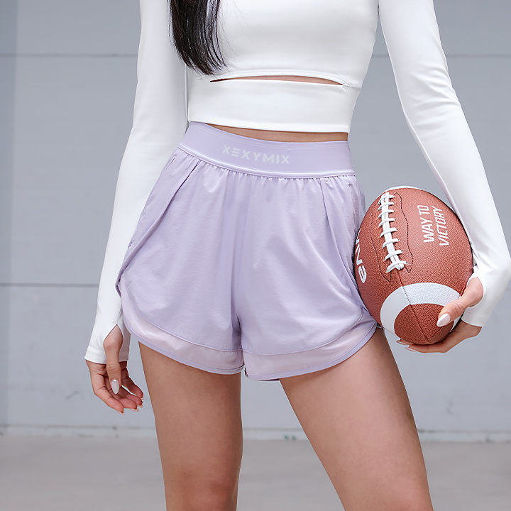 XFK3PS1001 Woven Logo Banding Two-in-One Shorts Persian Purple BOTTOM