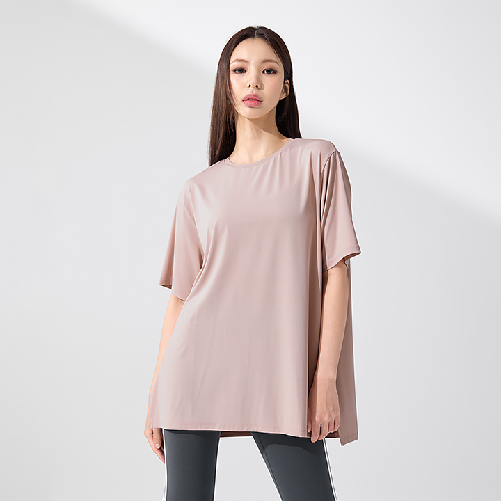 XFK3TS1002 Icefeather Light Loose-Fit Short Sleeve Evening Blush TOP