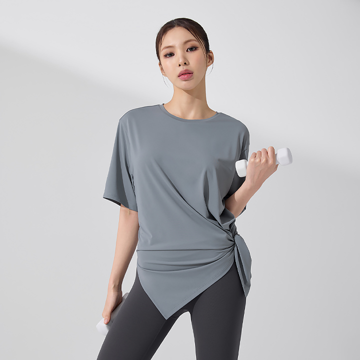  XFK3TS1002 Icefeather Light Loose-Fit Short Sleeve Cool Blue Gray TOP