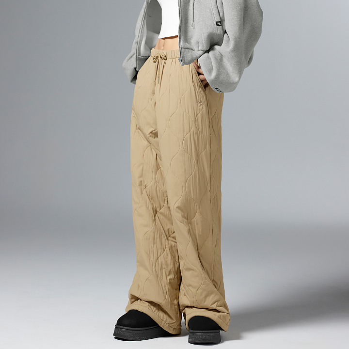 XFK4PT1104 Wave Quilting Wide Pants Bottom