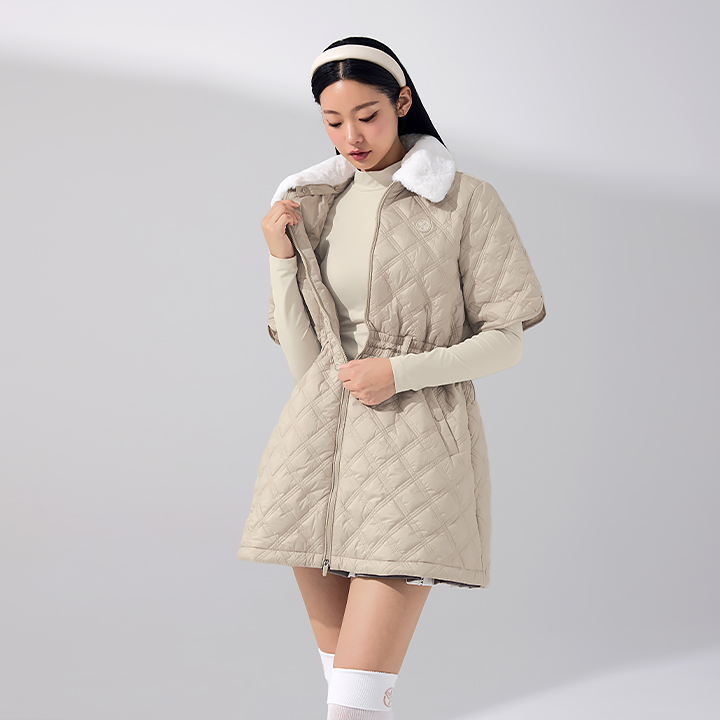 XFK4OP1201 Quilting Two way zip-up onepiece Top