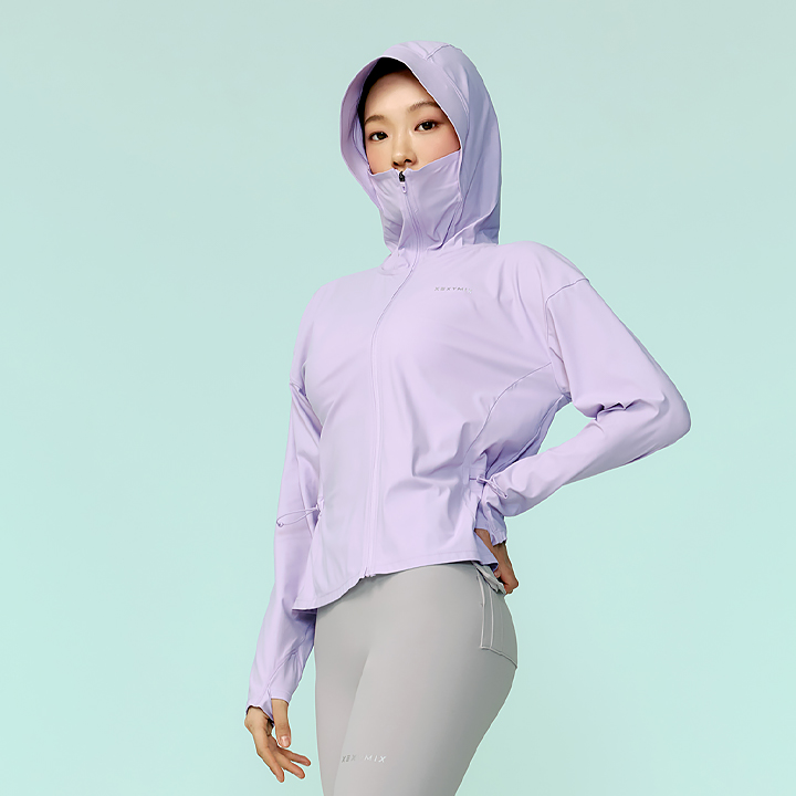 XFK2JL1005 Light Cooling Outstring Hood jacket Cosmic Lavender TOP