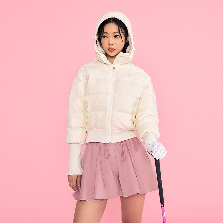 XFK4JD1203 Rustle Hood Down Jumper Top