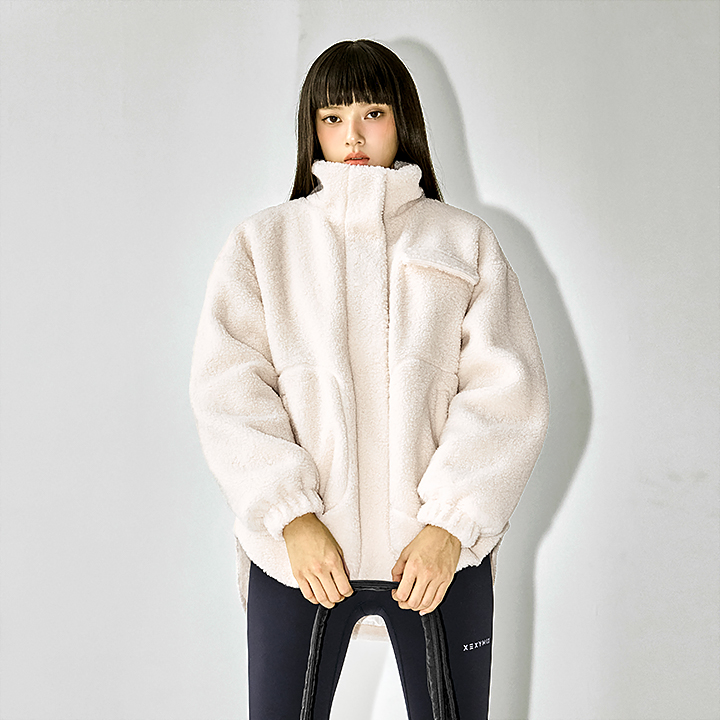 XFK4JL1109 Sherpa Highneck Overfit Jacket TOP