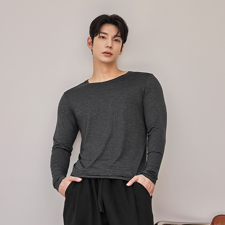 XMK4UT2002 Heat Motion Men's Raund Neck Long TOP