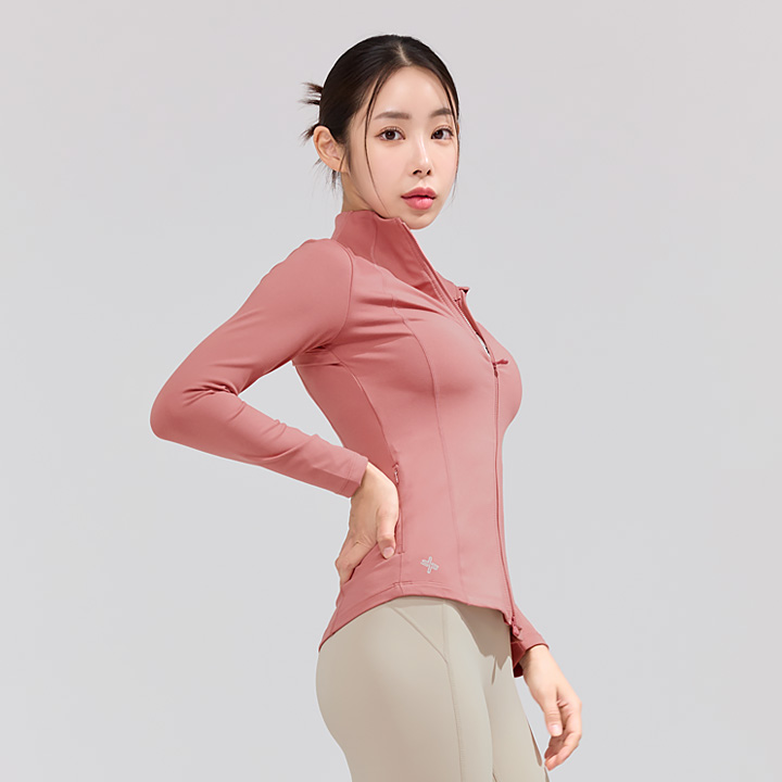 XJ0115F Xella Slimfit Zipup Jacket Old Rose Top