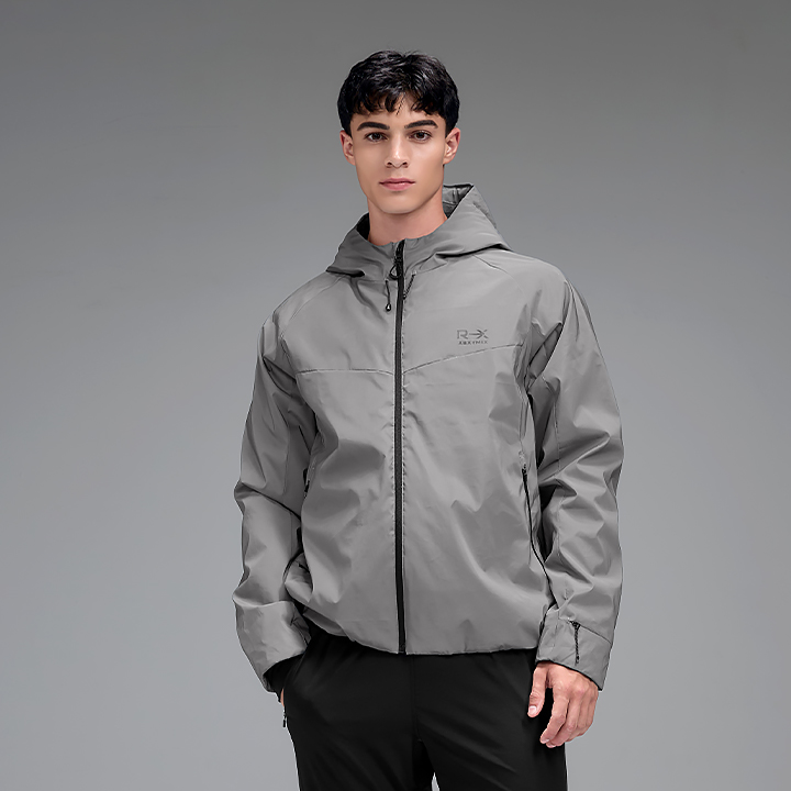 XMK4JP1002 RX Men's All-Over Reflective Hooded Padding JumperTOP