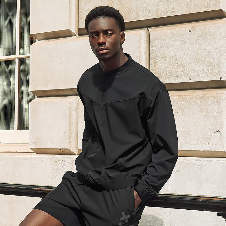 XMMHZ01H2 Stretch Training Anorak Black Top