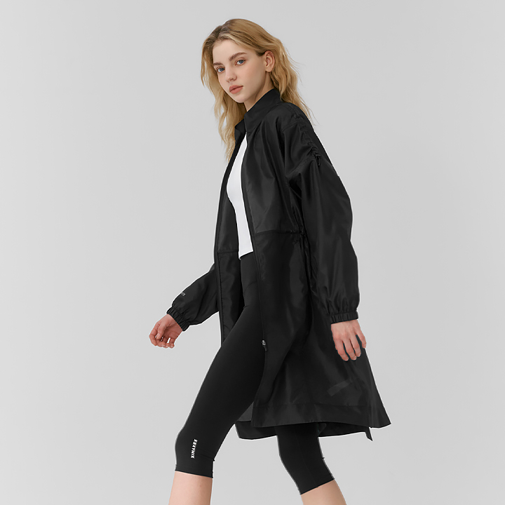 XFK1JL1001 Airy Active Maxi Long Jacket Black TOP