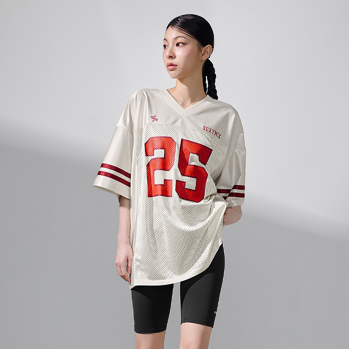 XFK2TS1106 Rugby Mesh overfit Short Wheat Beige TOP