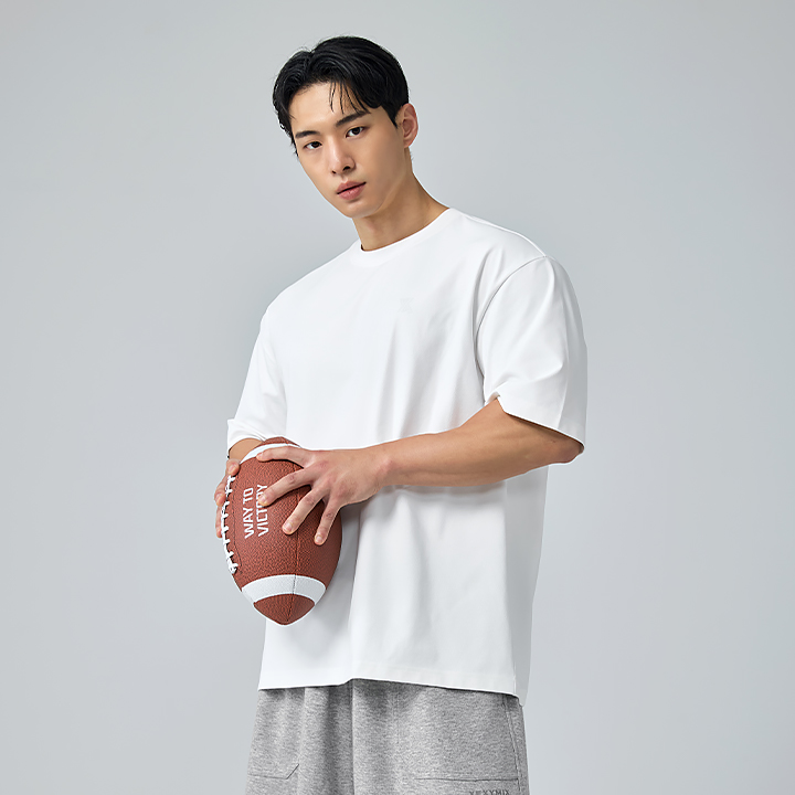 XMK3TS1101 Men's Oversized Double Cotton Short-Sleeve T-Shirt TOP