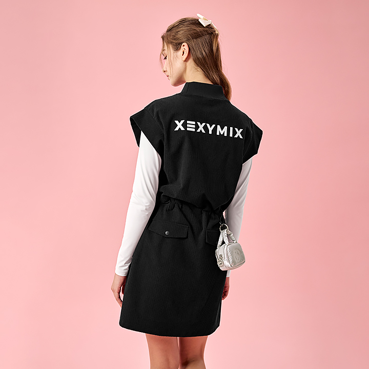 XFK3OP1201 Soft Lip Highneck string One Piece TOP