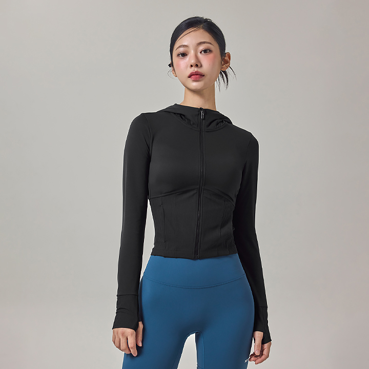 XFK3JL1002 Soft Lip Mix Hood Zip up Jacket TOP