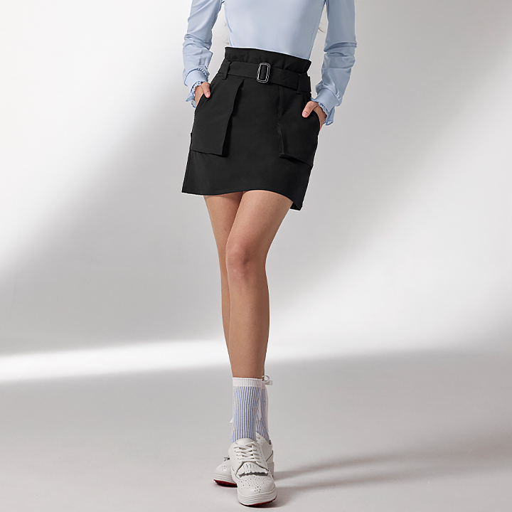 XFK3RK1203 Out Pocket Belted Skirt BOTTOM