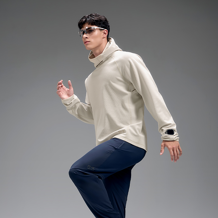 XMK4TL1003 RX Men's Grid Fleece Hoodie top