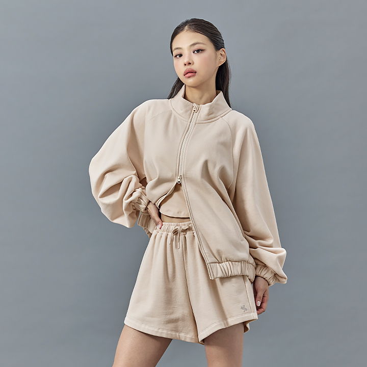 XFK3JL1122 Warm Comfort Fleece Loose-fit Zip-up Jacket Top