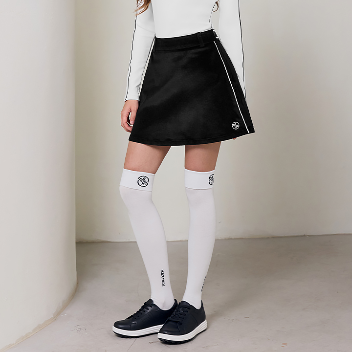 XFK3RK1207 Corduroy piping color combination skirt BOTTOM