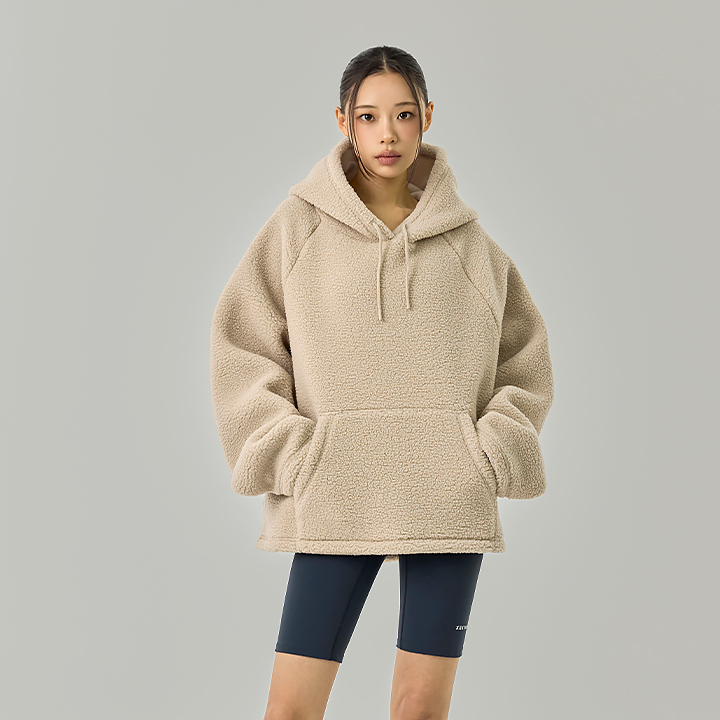 XFK4TL1104 Sherpa Overfit Hoodie Top