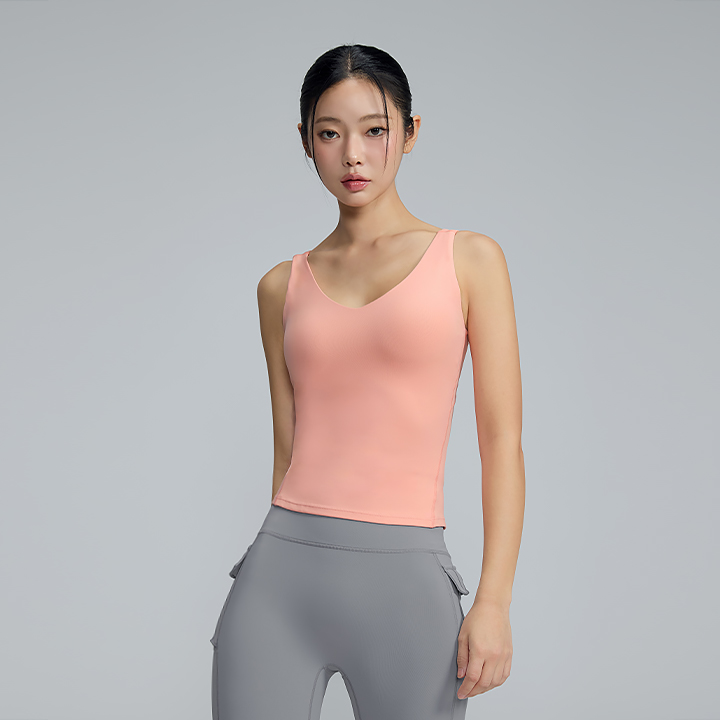 XWFBR20J3 Black Label Signature Breed V-neck Tank Top Peach Pink TOP