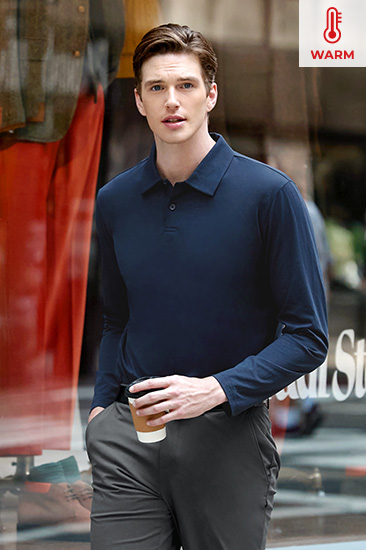 XTMLT01J3 Eco Dex Fleeced Polo Long Sleeve Top