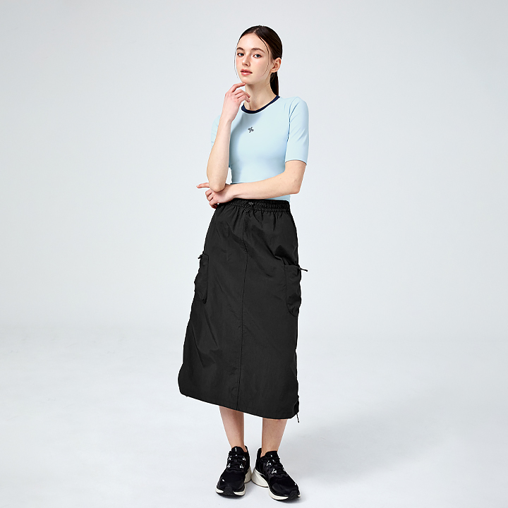 XFK2RK1101 Comfort Utility Cargo Long Skirt Black Bottom