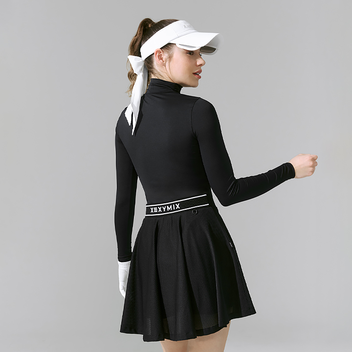 XFK2TL1201 Freeze Mock Neck Shirring Base Layer TOP