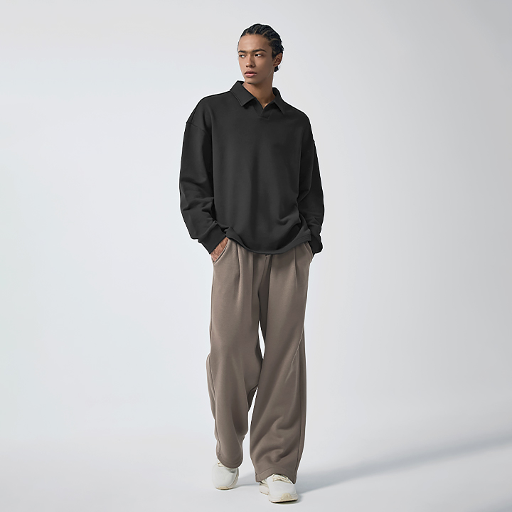 XMK4PT1102 Warm Soft Men's Pintuck Wide Pants BOTTOM