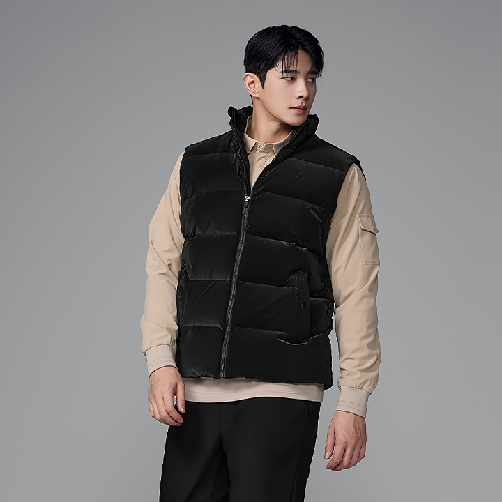 XMK4VD1203 Glossy Men's Duck Down Vest TOP