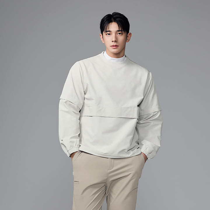 XMK3TL1201 Detachable Men's Napping Woven Long TOP