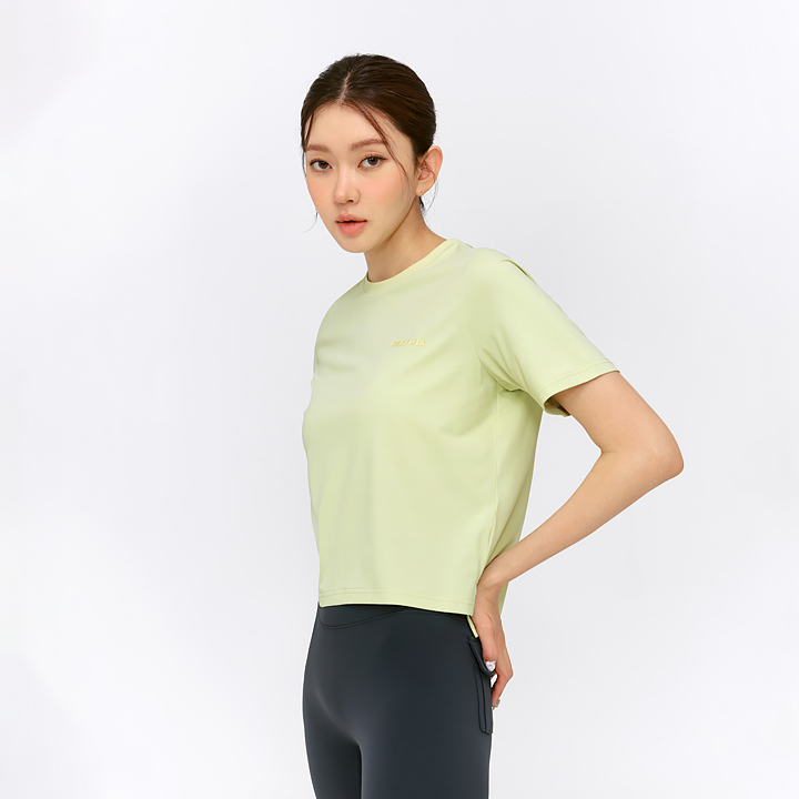 XFK2TS1104 Daily Feather Life Basic Short Sleeve Lime Tee TOP