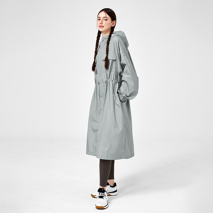 XFK1JL1104 Airy Essential Maxi Hood Long Jacket Future Beige Top