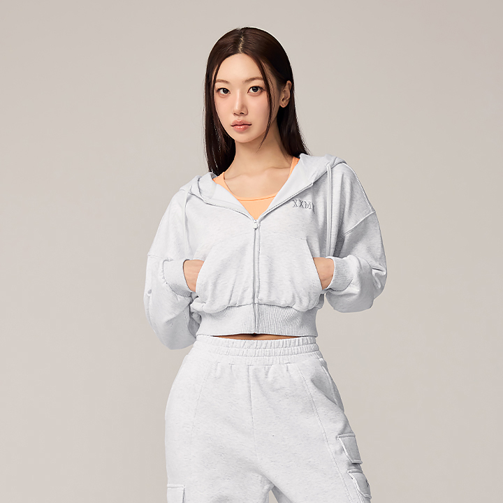 XTFHJ01H4 Warm Cotton Crop Hood Zip up TOP