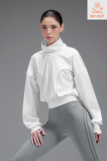 XFK4TL1002 RX Drawstring Highneck Long TOP