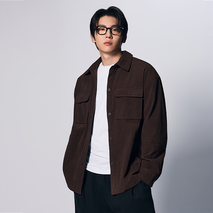 XMK3HC1104 Corduroy Men's Big Pocket Shirt TOP