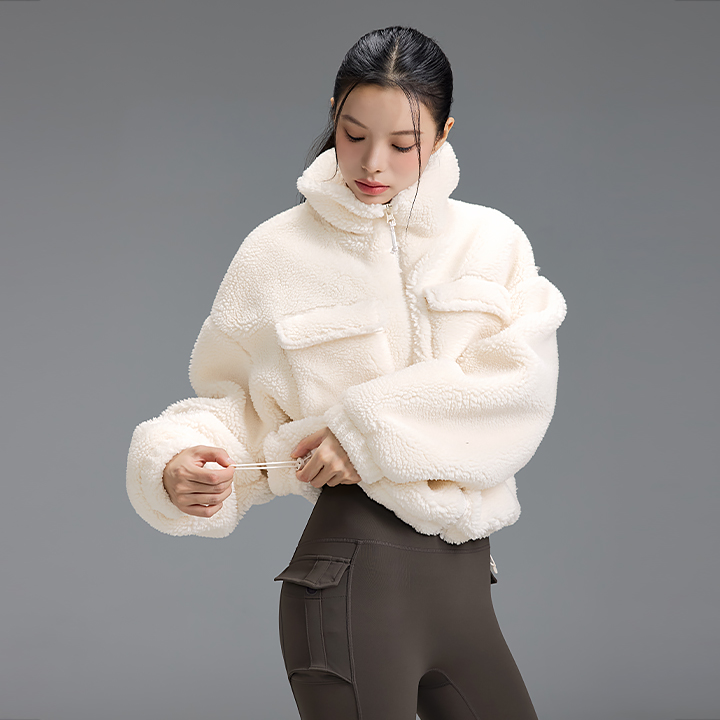 XFK3JL1101 Sherpa High neck out pocket jacket Top 