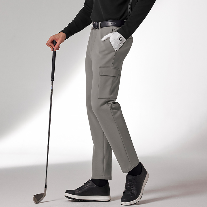 XMK4PP1201 Warm Fluffy Side Banding Men's Cargo Pants BOTTOM