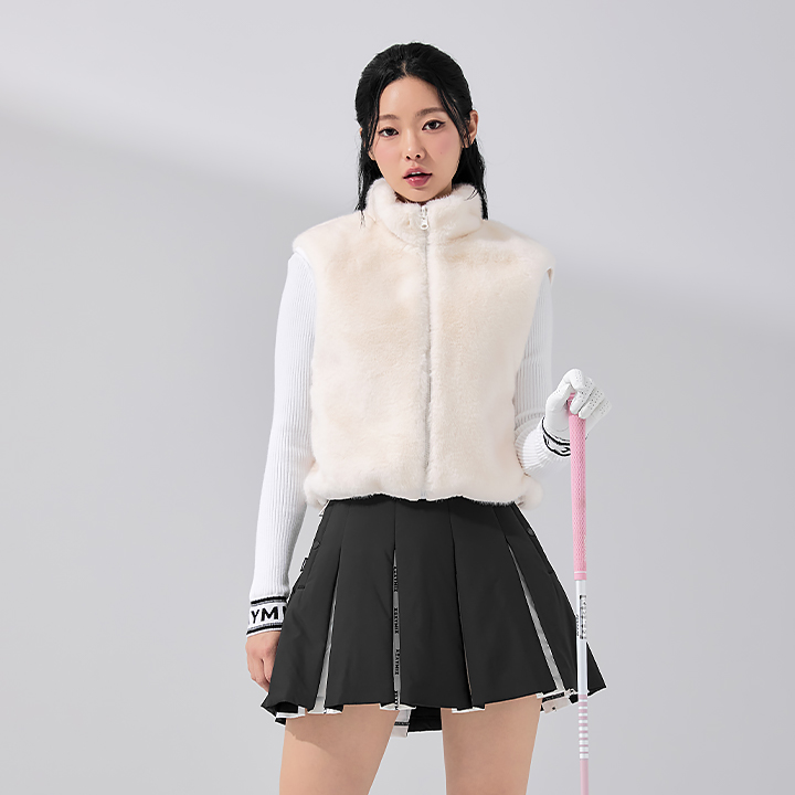 XFK4VP1201 Quilting Soft Fur Reversible Vest TOP