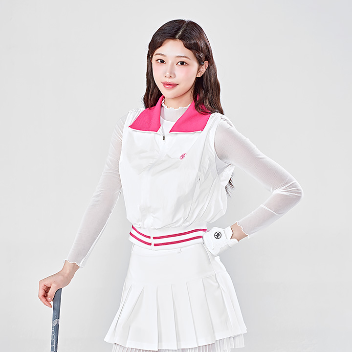XGFVT01J1 Zip Up Vest White Top