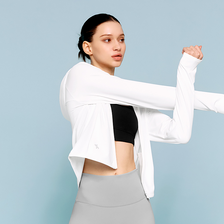 XWFHJ01J2 Summer Breeze UV-Cut Zip-up Jacket Ivory Top