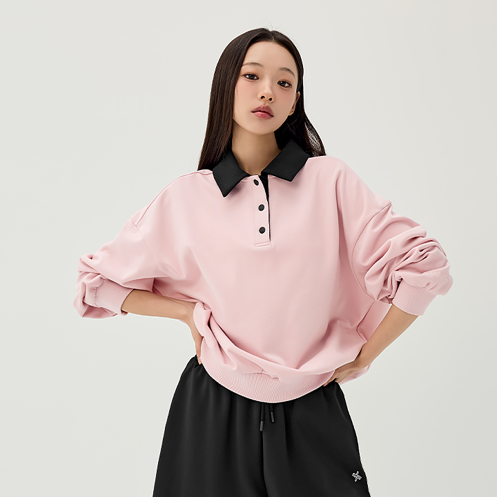 XFL1TL1102 color combination Kara loose fit Man to man TOP