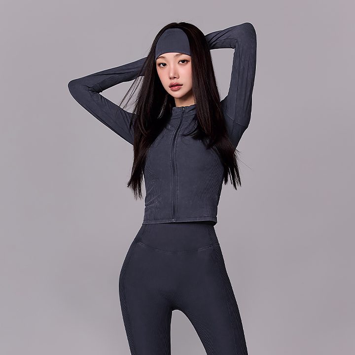 XFL1JL1501 Washing Ribbed Slim Fit Zip-up jacket TOP